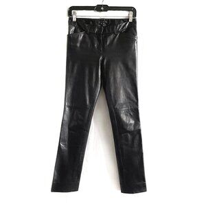 Theory women's pants, black color genuine leather, size 0 fits XS